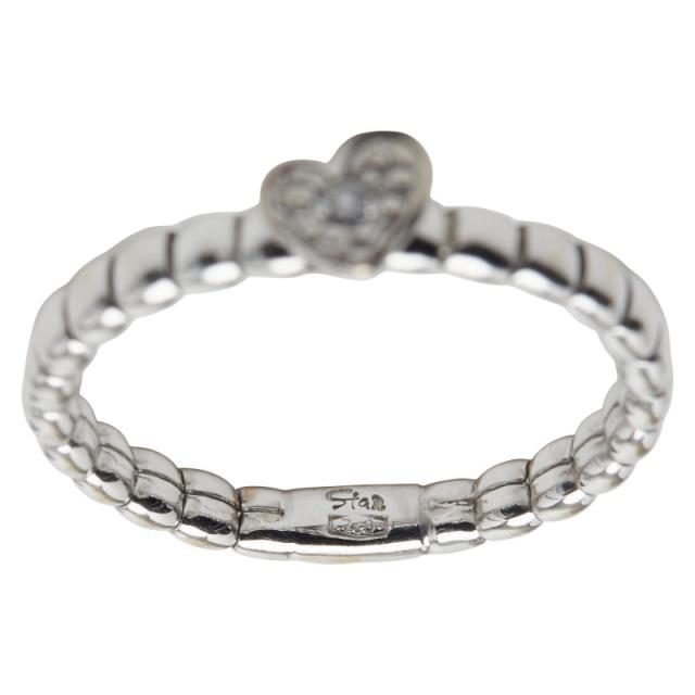 スタージュエリー K18WG ホワイトゴールド ダイヤ ハート モチーフ リング 指輪 レディース STAR JEWELRY 中古_5