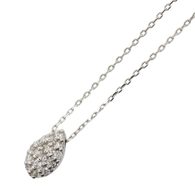 K18WG ホワイトゴールド ダイヤ0.10ct ペンダントネックレス レディース 中古