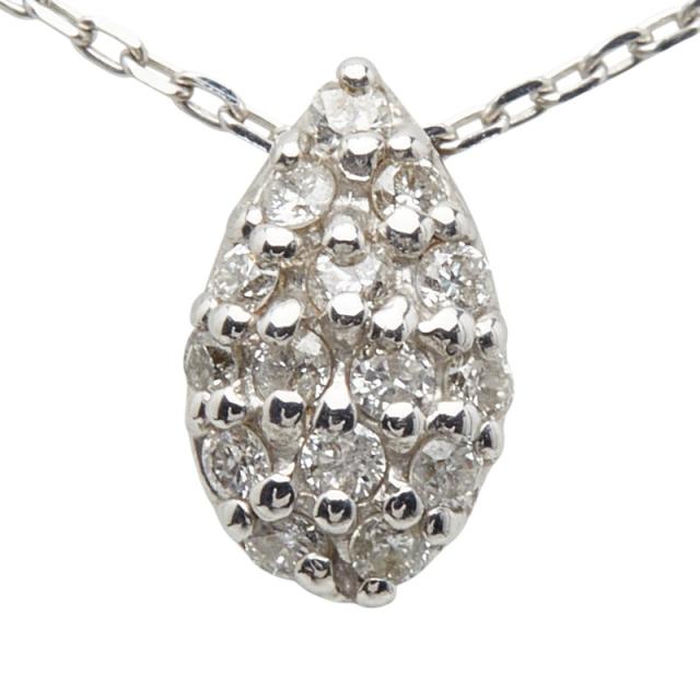 K18WG ホワイトゴールド ダイヤ0.10ct ペンダントネックレス レディース 中古_1