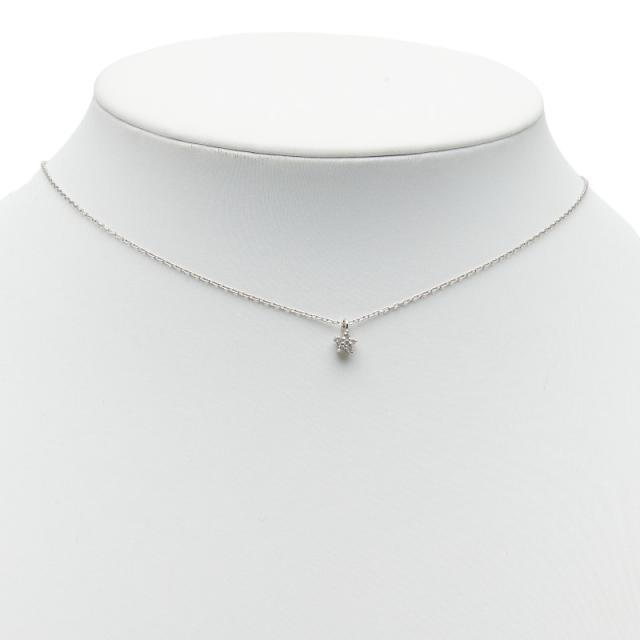 サマンサティアラ K18WG ホワイトゴールド ダイヤ0.06ct フラワー 花 