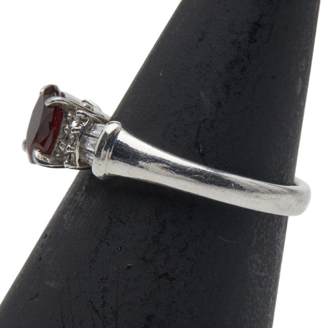 Pt900 プラチナ ガーネット ダイヤ0.16ct リング 指輪 レディース 11号 中古_2