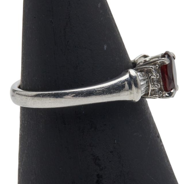 Pt900 プラチナ ガーネット ダイヤ0.16ct リング 指輪 レディース 11号 中古_3