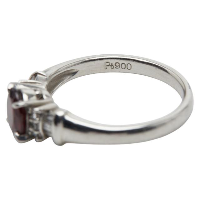 Pt900 プラチナ ガーネット ダイヤ0.16ct リング 指輪 レディース 11号 中古_5