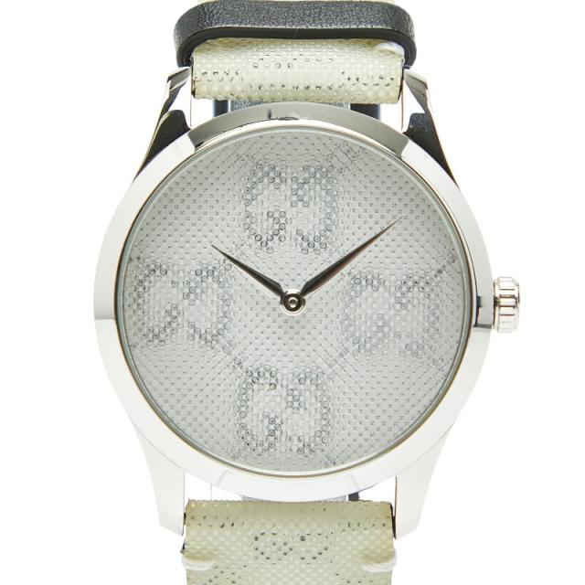 グッチ ホログラムGG Gタイムレス 腕時計 YA1264058 クオーツ ホワイト文字盤 ステンレススチール メンズ GUCCI 【中古】