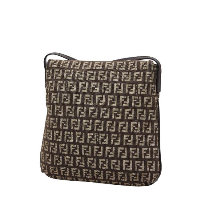 フェンディ ズッキーノ ショルダーバッグ ブラウン キャンバス レザー レディース FENDI 【中古】_1
