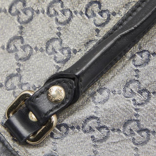 グッチ GGクリスタル トートバッグ 197954 グレー ブラック PVC レザー