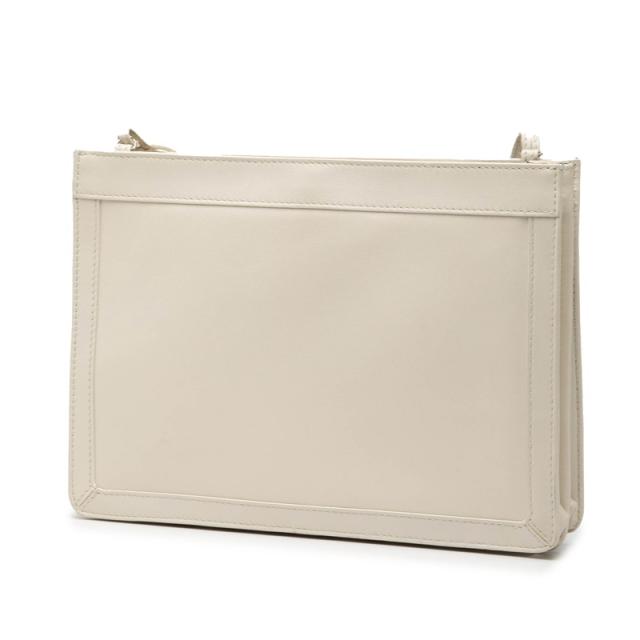 バレンシアガ ロゴ ネイビーポシェット 斜め掛け ショルダーバッグ 339937 ホワイト レザー レディース BALENCIAGA 【中古】_1