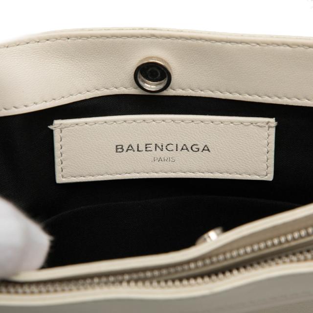 バレンシアガ ロゴ ネイビーポシェット 斜め掛け ショルダーバッグ 339937 ホワイト レザー レディース BALENCIAGA 【中古】_5
