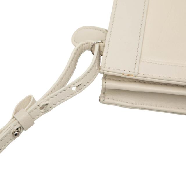 バレンシアガ ロゴ ネイビーポシェット 斜め掛け ショルダーバッグ 339937 ホワイト レザー レディース BALENCIAGA 【中古】_3