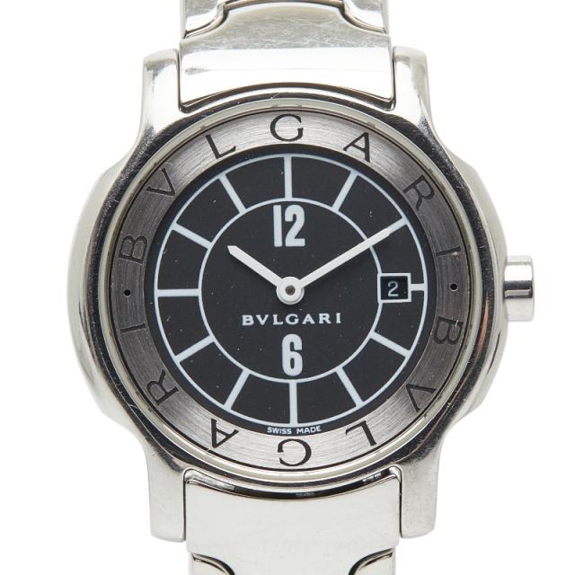 ブルガリ ソロテンポ 腕時計 ST29S クオーツ ブラック文字盤 ステンレススチール レディース BVLGARI 【中古】