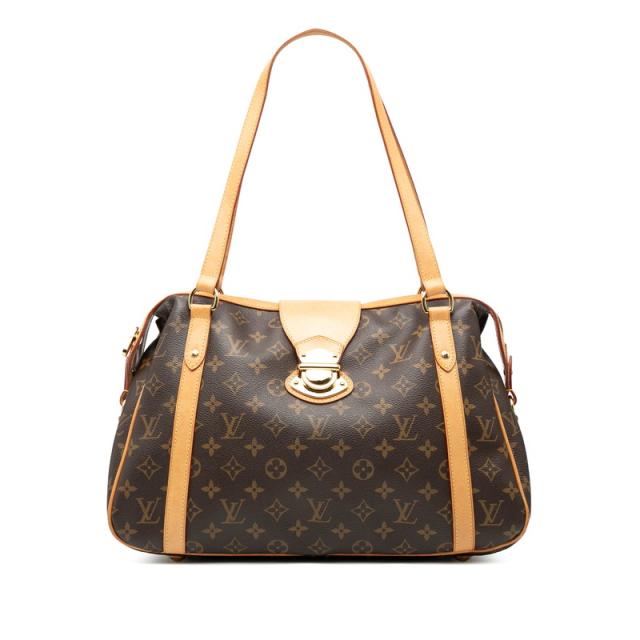 ルイ ヴィトン モノグラム ストレーザPM トートバッグ ショルダーバッグ M51186 ブラウン PVC レザー レディース LOUIS VUITTON 【中古】