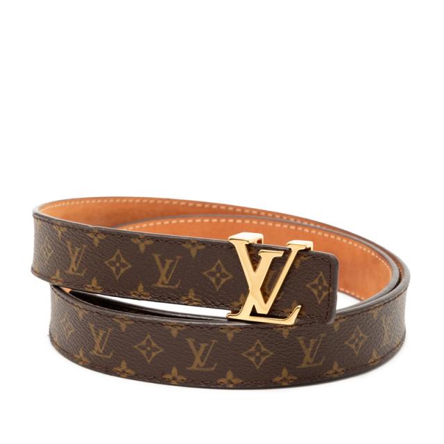 ルイ ヴィトン モノグラム サンチュール イニシャル ベルト サイズ：90/36 M9781 ブラウン PVC レザー メンズ LOUIS VUITTON 【中古】