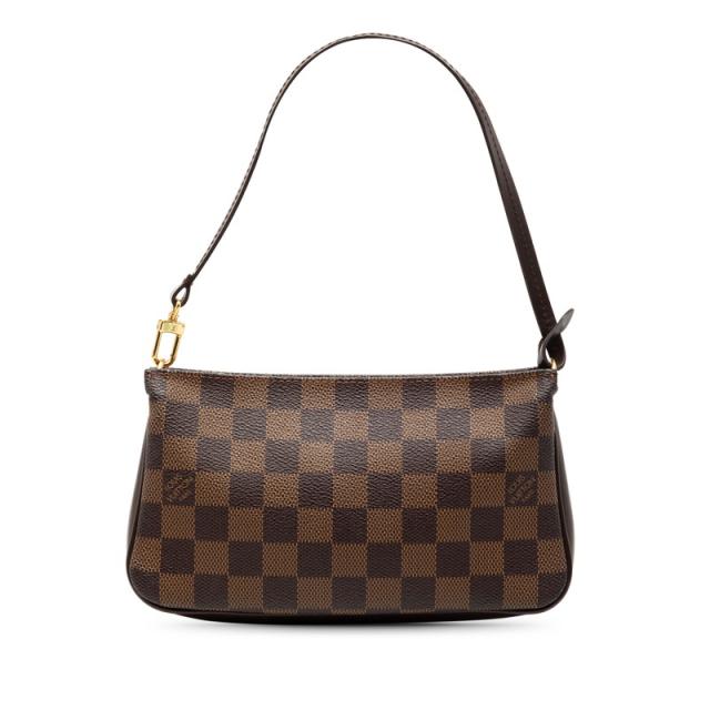 ルイ ヴィトン ダミエ ナヴォナ アクセサリーポーチ ミニハンドバッグ N51983 ブラウン PVC レザー レディース LOUIS VUITTON 【中古】