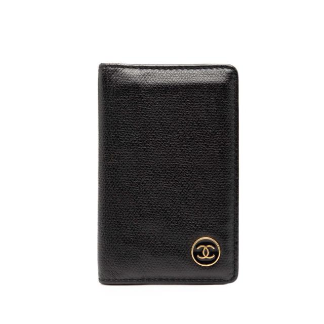 シャネル ココボタン カードケース 名刺入れ ブラック レザー レディース CHANEL 【中古】