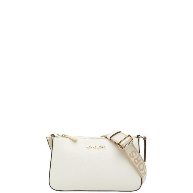 マイケルコース ロゴ ショルダーバッグ ホワイト レザー レディース Michael Kors 【中古】