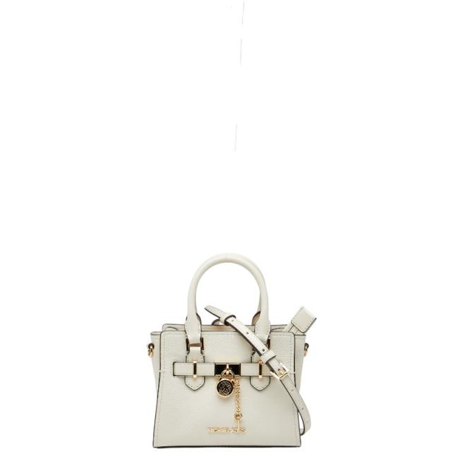 マイケルコース HAMILTON サッチェル ミニ ショルダーバッグ ハンドバッグ 2WAY ホワイト ゴールド レザー Michael Kors 【中古】
