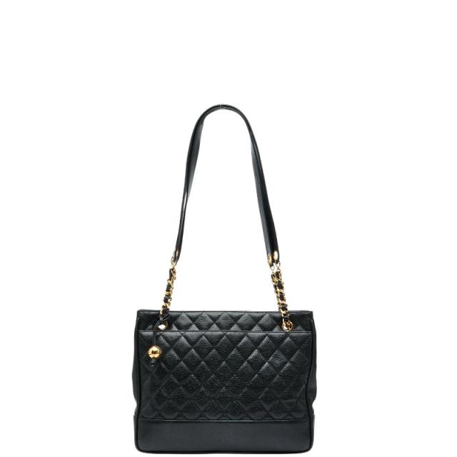 シャネル マトラッセ チェーン トートバッグ ショルダーバッグ ブラック キャビアスキン レディース CHANEL 【中古】
