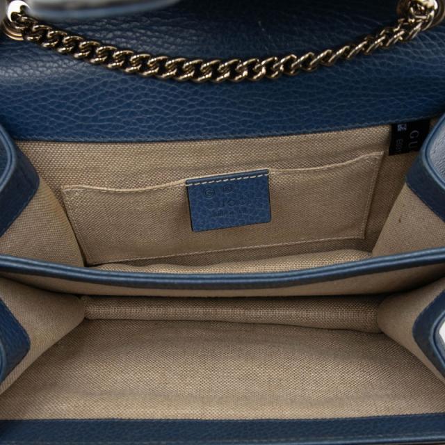 グッチ インターロッキングG チェーン ショルダーバッグ 510304 ブルー レザー レディース GUCCI 【中古】_4