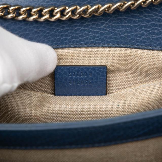 グッチ インターロッキングG チェーン ショルダーバッグ 510304 ブルー レザー レディース GUCCI 【中古】_6