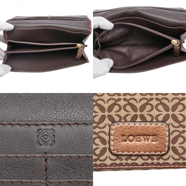 ロエベ アナグラム 長財布 ブラウン キャンバス レザー レディース LOEWE 【中古】_9