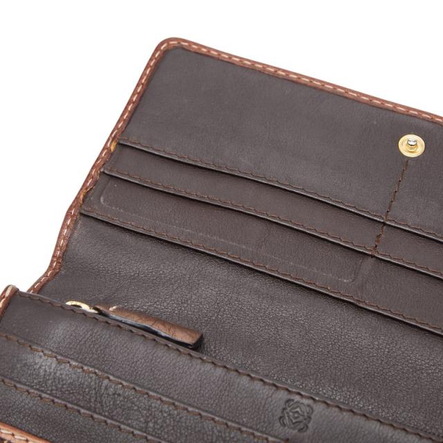 ロエベ アナグラム 長財布 ブラウン キャンバス レザー レディース LOEWE 【中古】_7