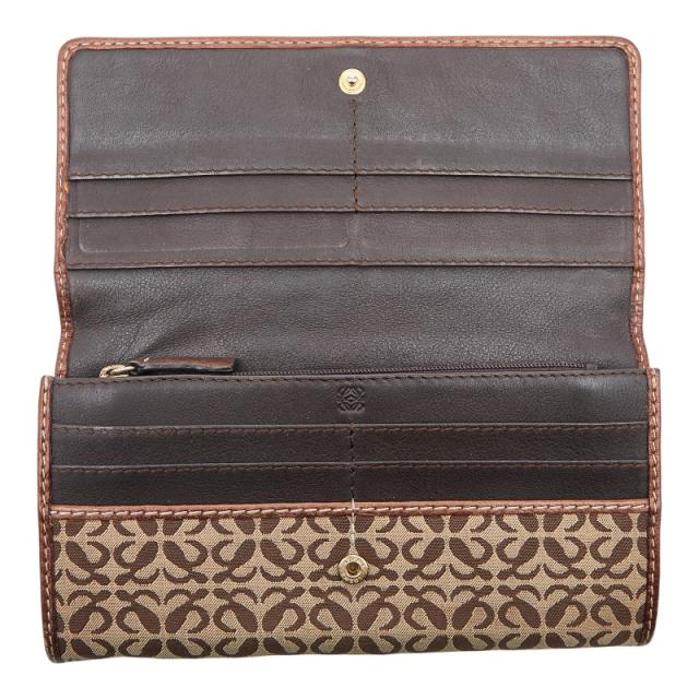 ロエベ アナグラム 長財布 ブラウン キャンバス レザー レディース LOEWE 【中古】_8