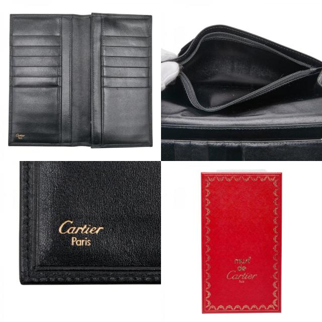 カルティエ パシャライン 長財布 ブラック レザー レディース CARTIER
