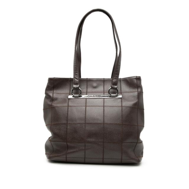 シャネル チョコバー トートバッグ ショルダーバッグ ブラウン キャビアスキン レディース CHANEL 【中古】