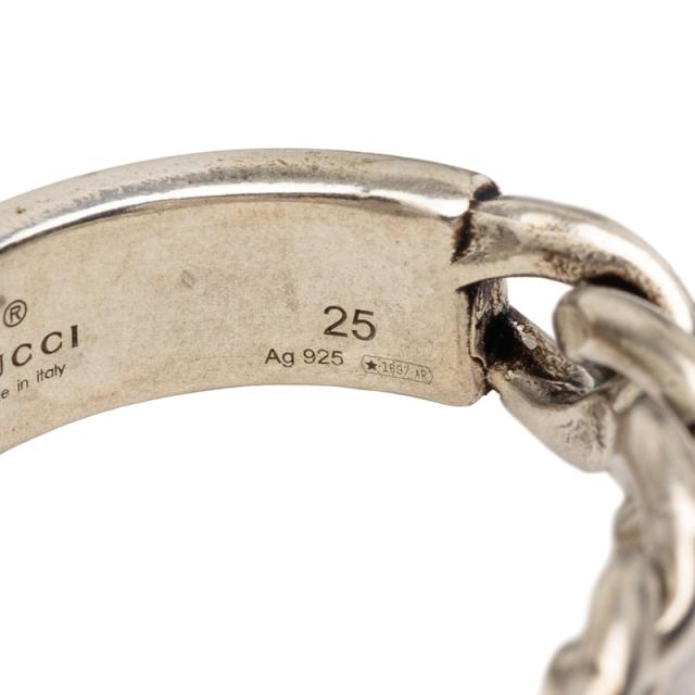 グッチ ゴルメットチェーン リング 指輪 #25 シルバー ライトブルー SV925 シルバー エナメル メンズ GUCCI 【中古】_4