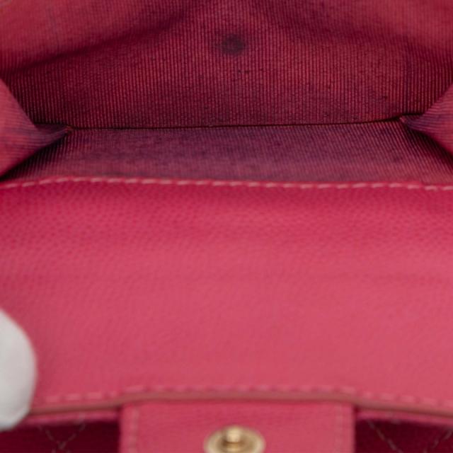 シャネル マトラッセ ココマーク 三つ折り財布 ピンク キャビアスキン レディース CHANEL 【中古】_4