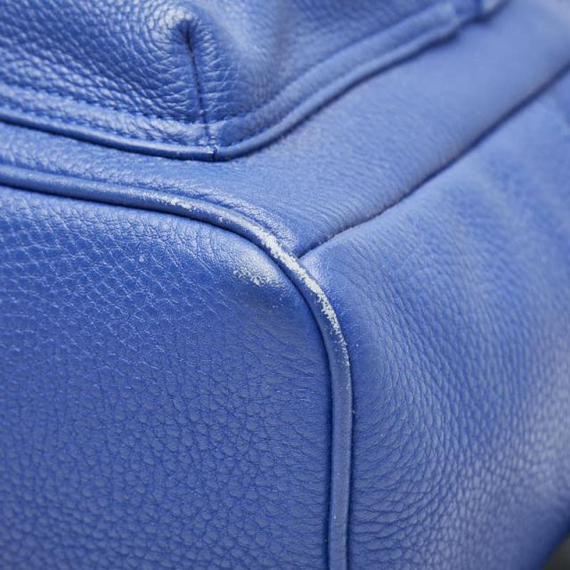 エム シー エム スタッズ リュック バックパック ブルー レザー レディース MCM 【中古】_3