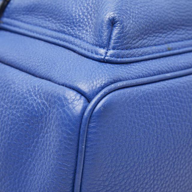 エム シー エム スタッズ リュック バックパック ブルー レザー レディース MCM 【中古】_4