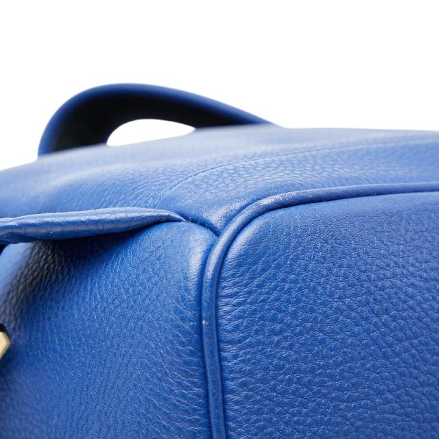 エム シー エム スタッズ リュック バックパック ブルー レザー レディース MCM 【中古】_6