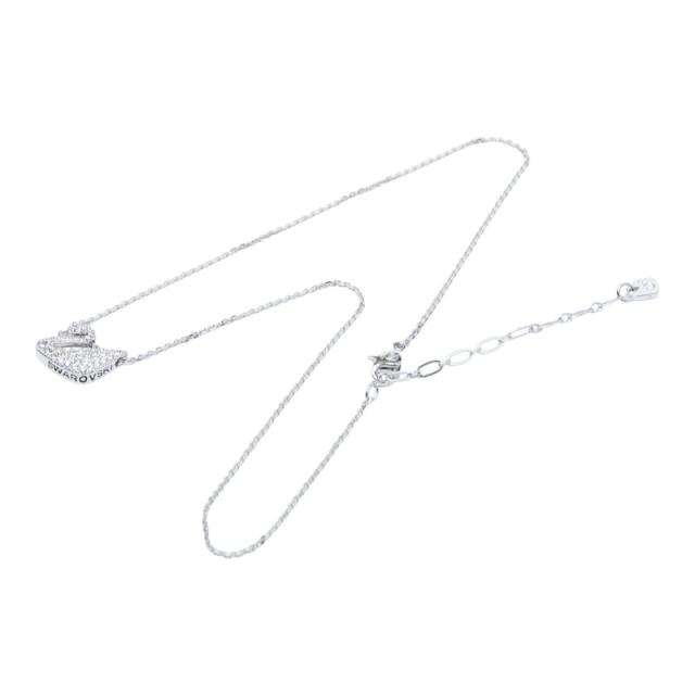 スワロフスキー スワン ラインストーン ネックレス シルバー メタル レディース SWAROVSKI 【中古】_3