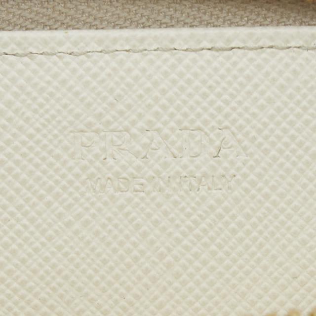 プラダ 三角ロゴプレート バッグチャーム コインケース 小物入れ 1TL085 ホワイト サフィアーノレザー レディース PRADA 【中古】_5