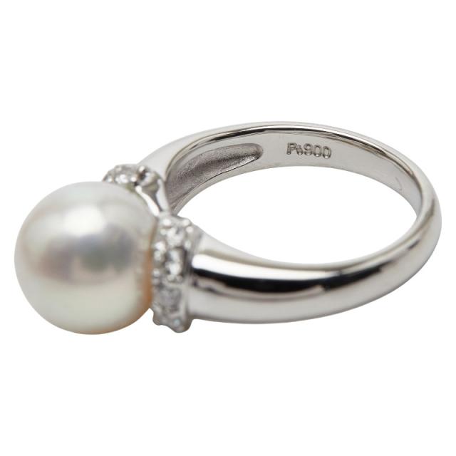 Pt900 プラチナ アコヤパール9.3mm ダイヤ0.30ct リング 指輪 