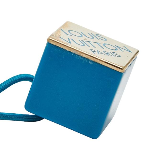 ルイ ヴィトン ヘアキューブ アンクルージョン ヘアアクセサリー ヘアゴム ブルー ゴールド プラスチック メッキ LOUIS VUITTON 【中古】_2