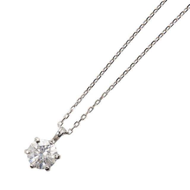Pt900 プラチナ Pt850 プラチナ ダイヤ0.376ct プチネックレス レディース 中古