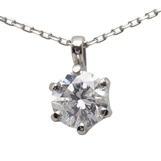 Pt900 プラチナ Pt850 プラチナ ダイヤ0.376ct プチネックレス レディース 中古_1