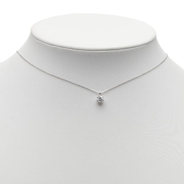 Pt900 プラチナ Pt850 プラチナ ダイヤ0.376ct プチネックレス レディース 中古_5