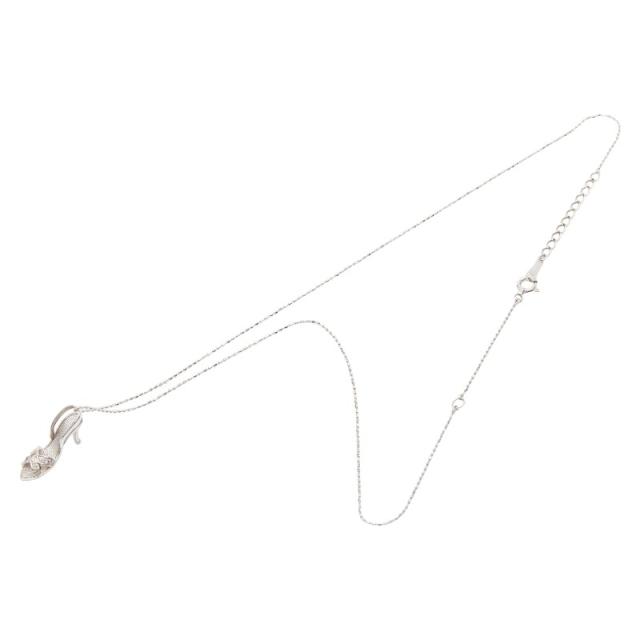 K18WG ホワイトゴールド ダイヤ0.11ct ハイヒールモチーフ ネックレス レディース 中古_3