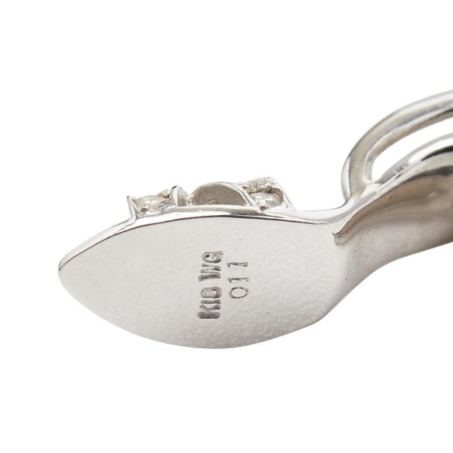 K18WG ホワイトゴールド ダイヤ0.11ct ハイヒールモチーフ ネックレス レディース 中古_5