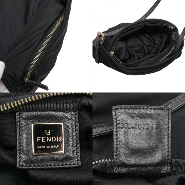 フェンディ マンマバケット ロゴ ショルダーバッグ ブラック ジャージー レザー レディース FENDI 【中古】_9