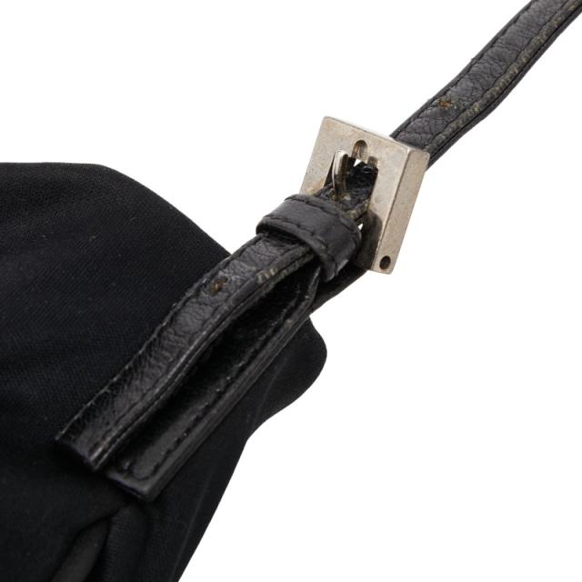 フェンディ マンマバケット ロゴ ショルダーバッグ ブラック ジャージー レザー レディース FENDI 【中古】_7
