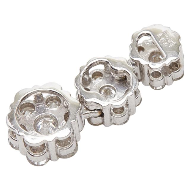 シルバー K18WG ホワイトゴールド ダイヤ1.00ct ペンダントトップ ネックレストップ 3連ダイヤ レディース 中古_1