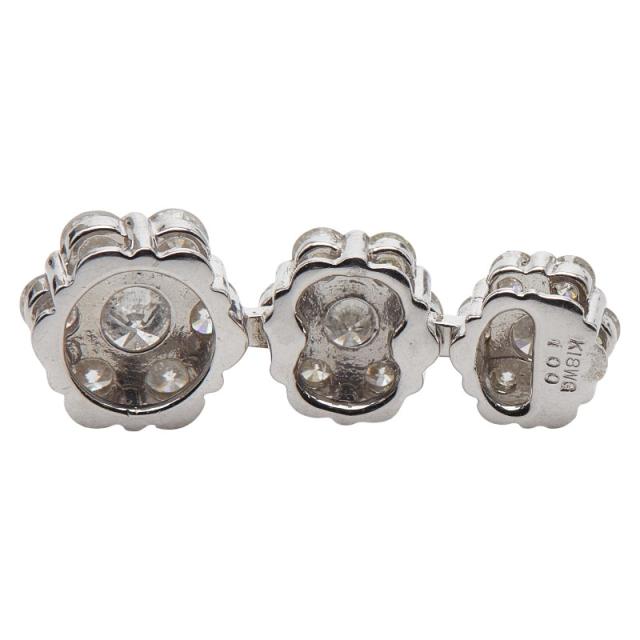 シルバー K18WG ホワイトゴールド ダイヤ1.00ct ペンダントトップ ネックレストップ 3連ダイヤ レディース 中古_2