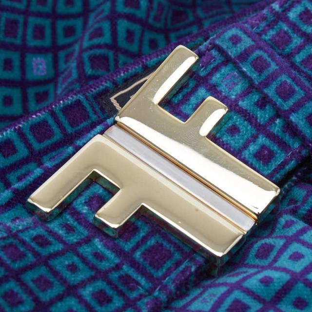 フェンディ 総柄 スカート グリーン パープル コットン レディース FENDI 【中古】_2