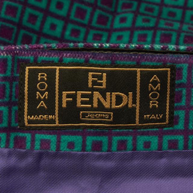 フェンディ 総柄 スカート グリーン パープル コットン レディース FENDI 【中古】_3