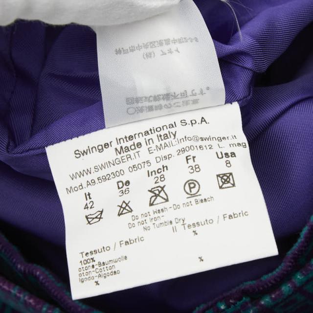 フェンディ 総柄 スカート グリーン パープル コットン レディース FENDI 【中古】_6