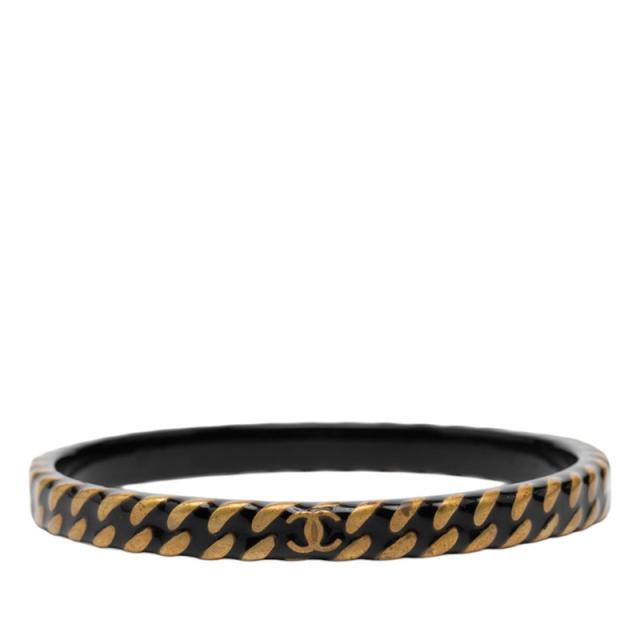 シャネル ヴィンテージ バングル ゴールド ブラック メッキ レディース CHANEL 【中古】